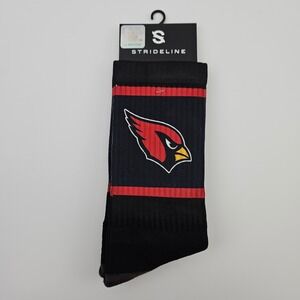 Arizona Cardinals Premium Crew Socks Black Red Logo Men Size‎ M/L Strideline New